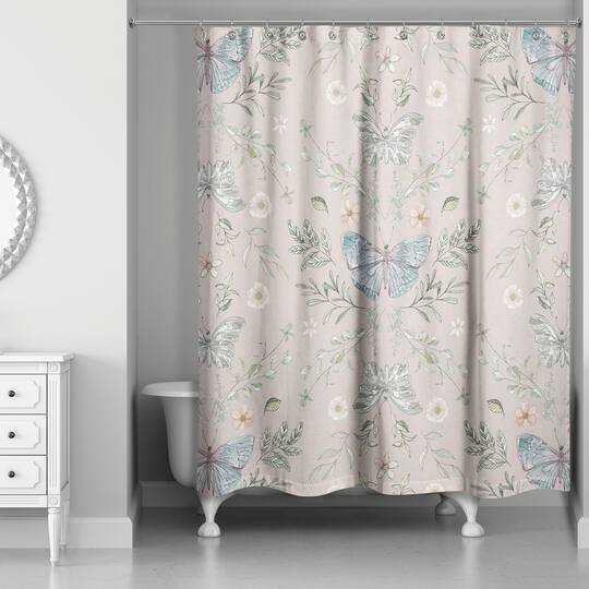 Butterfly Pattern Shower Curtain